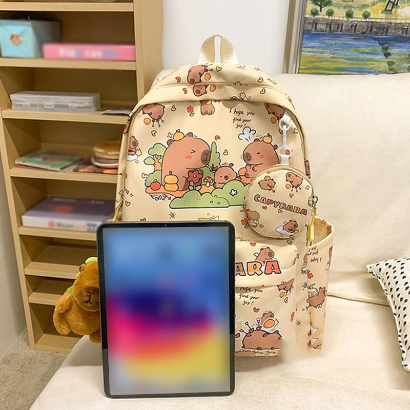 2025 New Printed Student Backpack Large Capacity Lightweight Ridge Protection Backpack Cute Cartoon Casual Joker Schoolbag