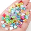 200pcs 8x9mm Acrylic Heart Beads Candy Color Loose Spacer Beads For Jewelry Making DIY Bracelets Necklace Keychain Accessories
