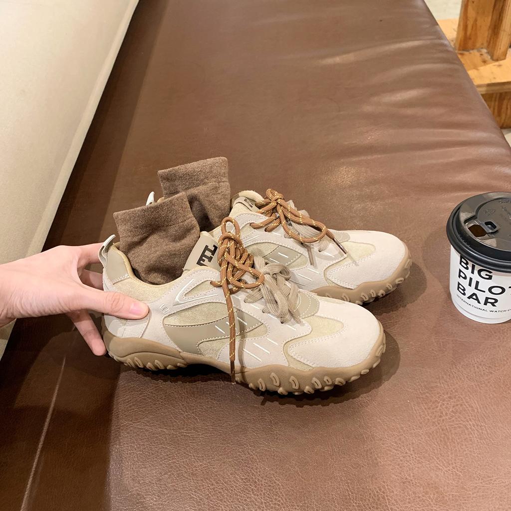 Grape mother studiolee thick-soled heightening casual velvet German training board shoes Forrest Gump shoes women's new 2025 autumn and winter