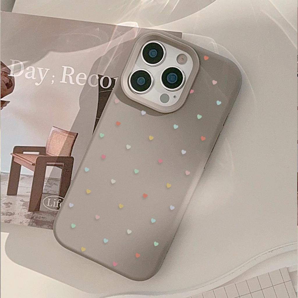 Colorful small heart-shaped phone case suitable for Apple phones