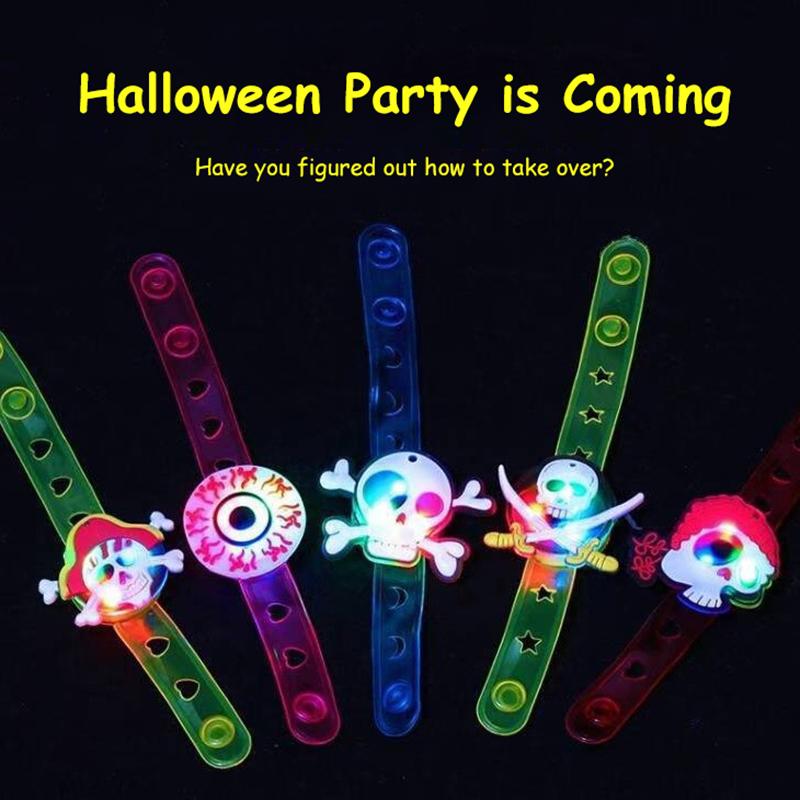 Halloween Led Light Up Bracelets With Cute Cartoon Designs Perfect For Halloween Party Trick Or Treat Favors Gifts