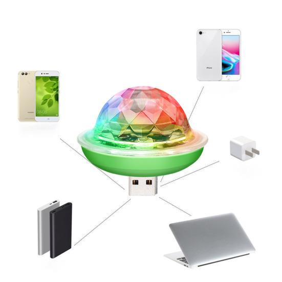 Mini DJ Party Light Super Jasne Kolorowe Oświetlenie LED RGB Telefon Komórkowy Laptop USB Obrotowe Światło Sceniczne Do Baru Dyskoteka Wesele Impreza Nagranie Studio