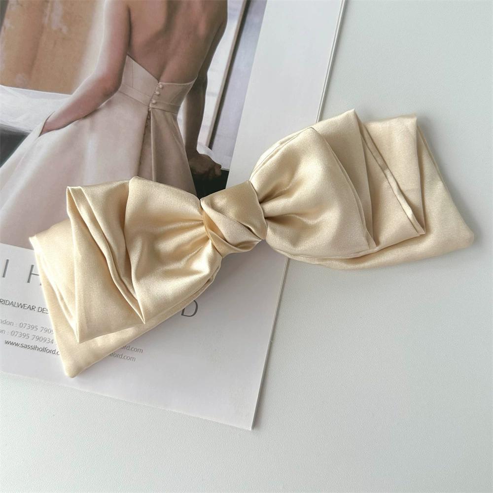 Chiffon-Feder-Clip, Super-Fee, große Schleife, Haarspange, Pferdeschwanz, Damen-Haarschmuck mit Wolkenkopf-Blume