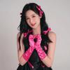 Korean Style Women Wrinkle Gloves Elasticity Bridal Gloves Temperament Full Finger Gloves  Women
