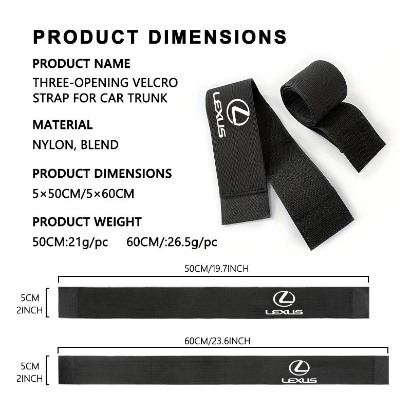 For Lexus Car Trunk 50/60cm Nylon Velcro Strap Accessories Elastic Organizer Belt Storage UX250h RX450h RX300 GX470 CT200h