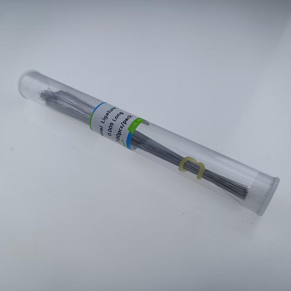 100 Pcs Orthodontics Kobayashi Long Type Dental Metal Orthodontic Wire Preformed Brackets  Ligature Tie Archwire