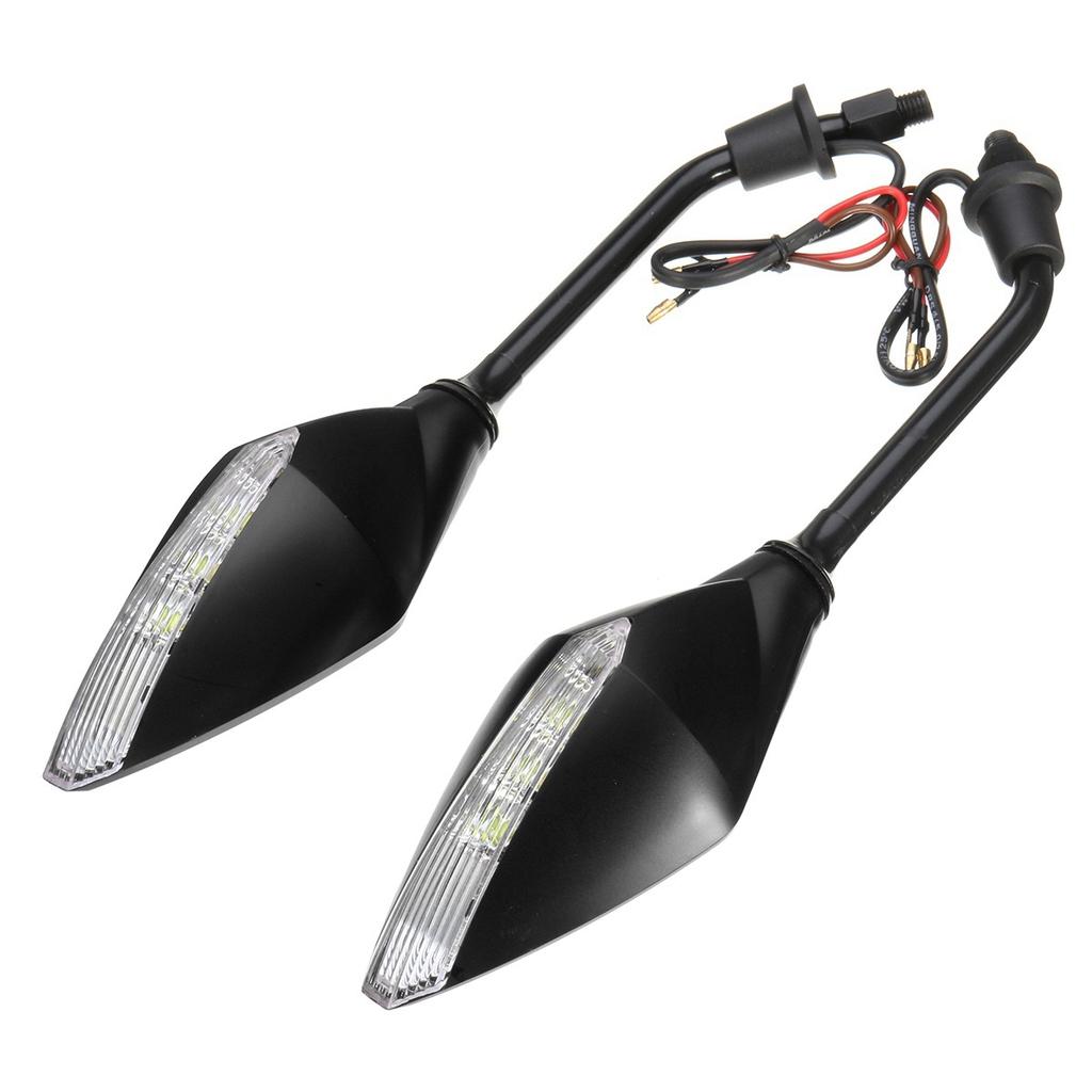 2PC ED Turn Signal Indicators Motorcycle Rearview Side Mirrors Moto For Honda