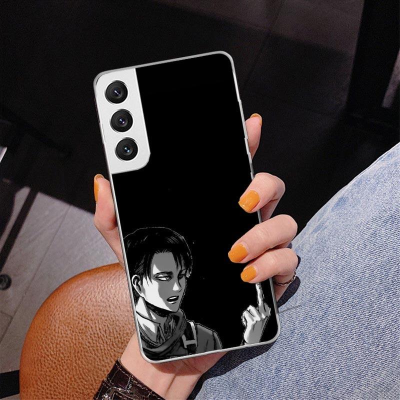 Attack Levi Phone Case For Samsung Galaxy S24 S25 Edge S26 Ultra S23 S22 S21 Plus S20 FE + Personalized Print Cover Galaxy S24 S