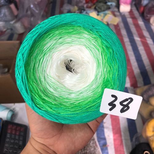 300g Organic Lace Cotton Blend Cake Roll Long Section Dyeing Yarn Hand-woven Shawl Scarf Skirt Hat Crochet Wool