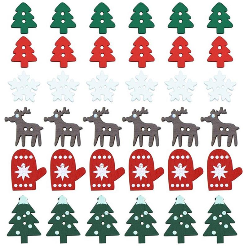 

100pcs Mixed Wooden Crafts Diy Christmas Ornaments Christmas Decorations For Home Party New Year Mix 4