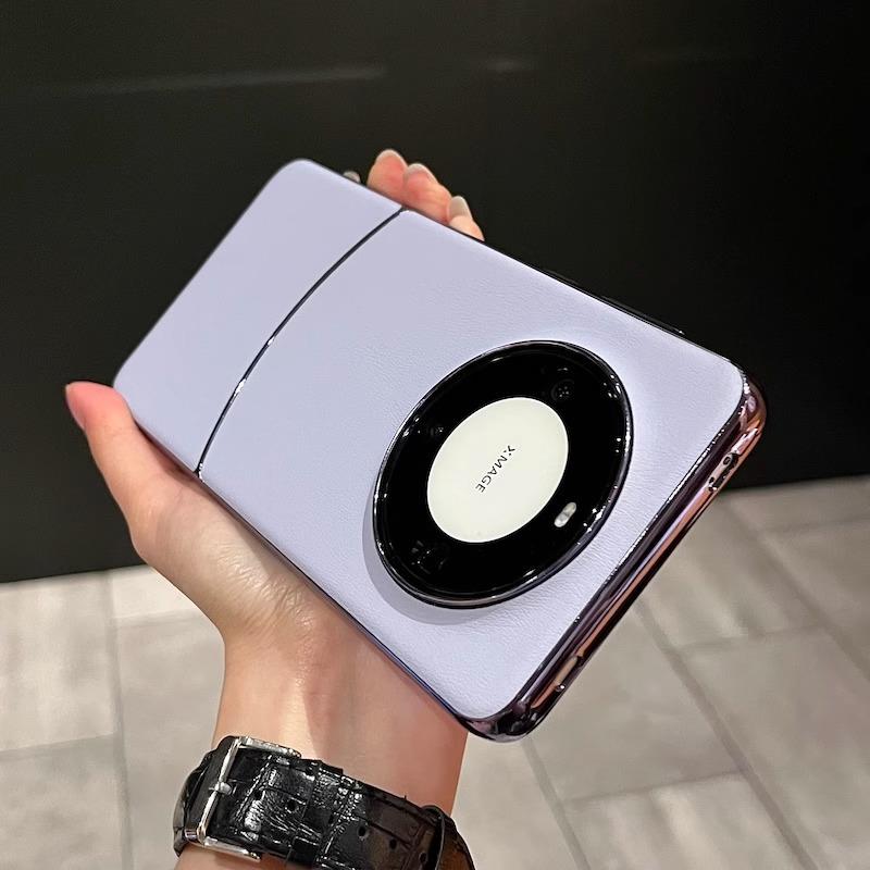 New Leather Pattern Electroplating Suitable for Huawei Mate60Pro Mobile Phone Case Anti Fall Luxury Creative Mate70 Protection Case