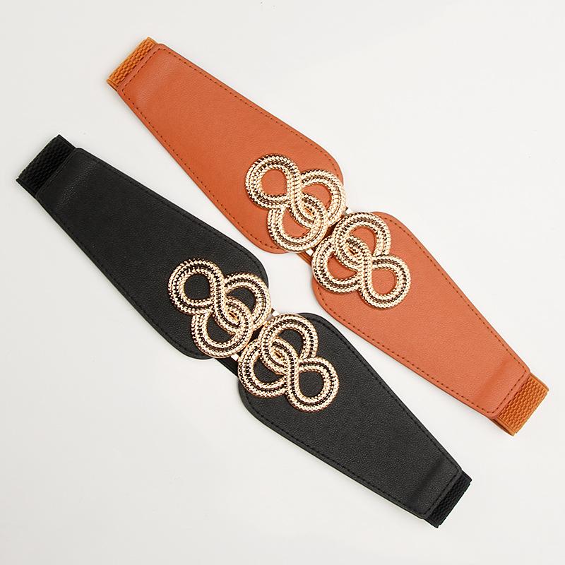 The New Elastic Elastic Belt Is A Fashionable and Elegant Women's Outerwear Dress with A Retro Elastic Waistband for Women