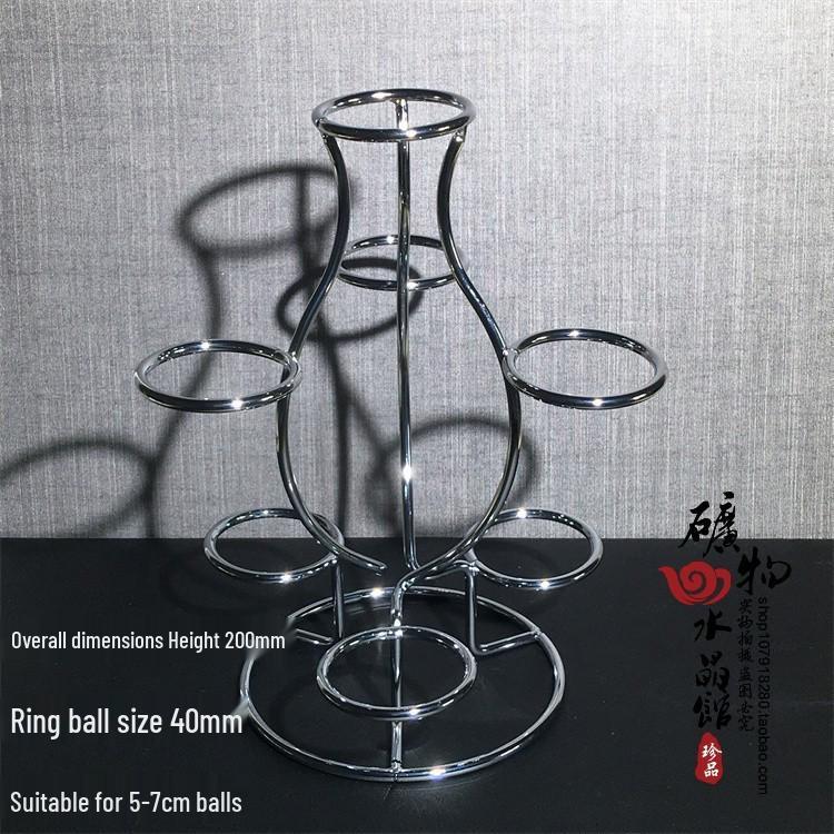 Wooden & Metal Mineral Crystal Ball Display Stand