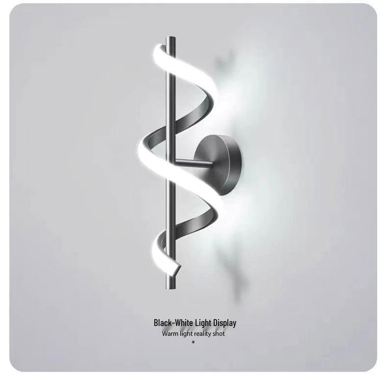 Modern Minimalist LED Spiral Wall Light - Warm Soft Bedroom Decor & Aisle Illumination