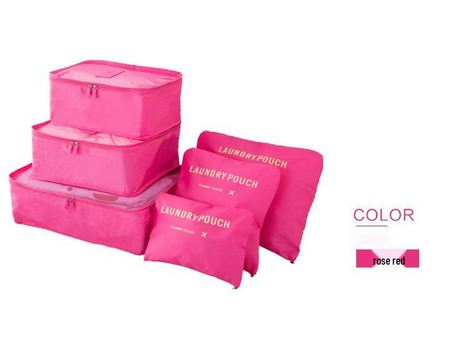 6-Piece Oxford Travel Set: Large Capacity Bag, Underwear & Bra Organizer, Shoe Bag