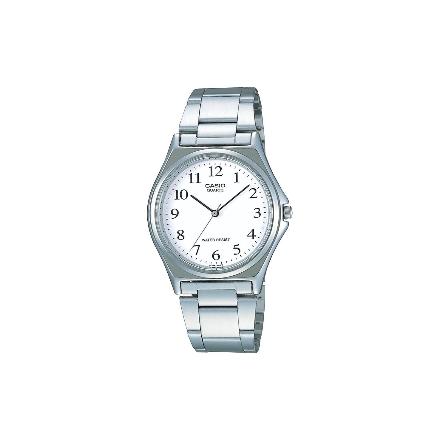 

Casio Standard Series 50M Waterproof Fashion Quartz Movement Stainless Steel Strap Watch Men watches White MTP-1130A-7BRJH Silver Strap