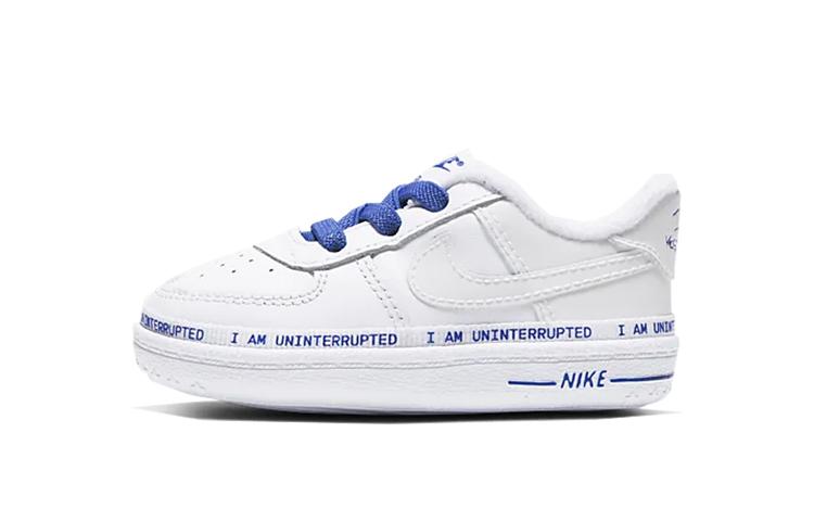 

Nike Air Force 1 07 Crib Skateboard Shoes White Blue Infant And Toddler CQ4564-100 4C