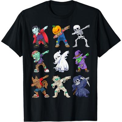 Dabbing Halloween Αγόρια Σκελετός Ζόμπι Τρομακτικό Κολοκύθα Μούμια T-Shirt
