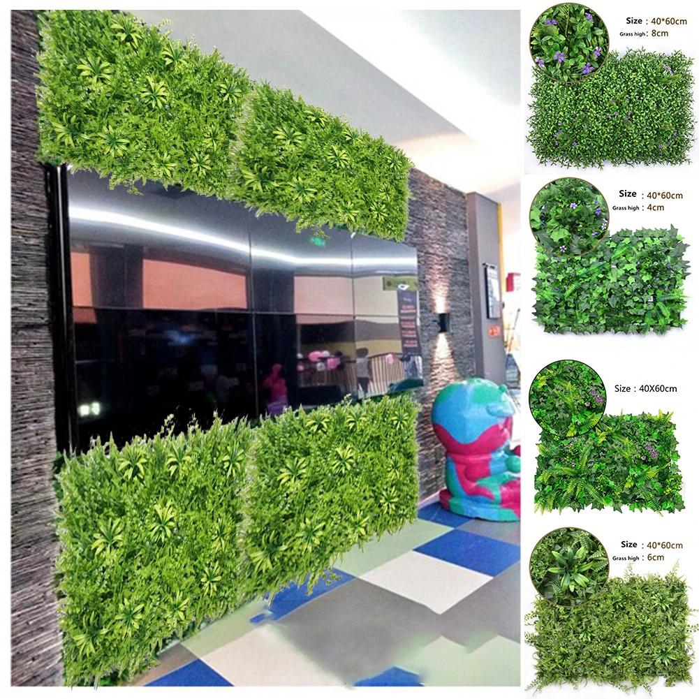 60x40cm Artificial Green Wall Landscape Home Garden Jungle Decor Super Plant Plastic Lawn Plant Hanging Lawn Wall Panel