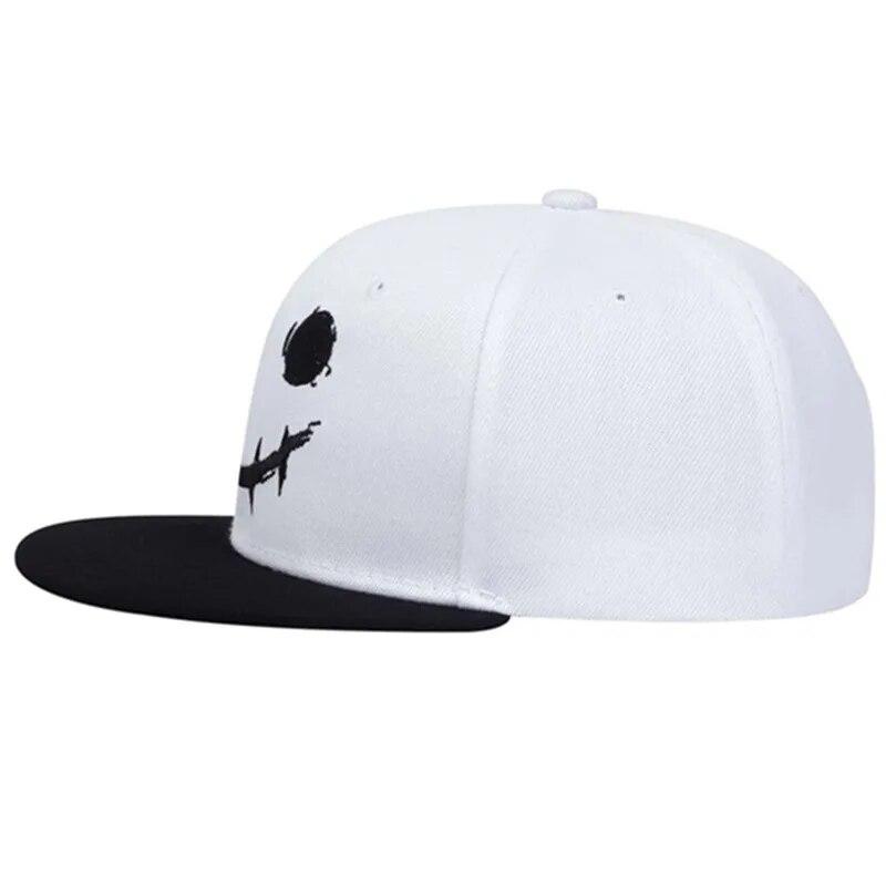 Unisex Xo Smiling Face Embroidery Hip-Hop Hats Outdoor Adjustable Casual Baseball Caps Sunscreen Hat