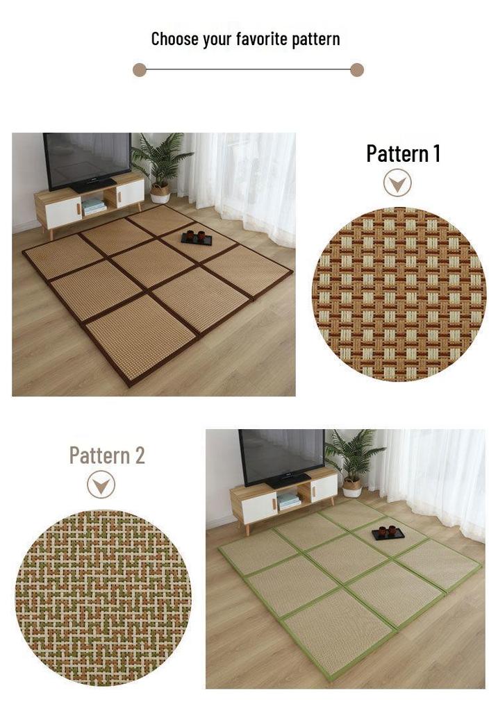 Japanese Rattan Tatami Cool Mat: Summer Crawling and Floor Mat for Kids - Ideal for Living Room, Balcony, Bedroom