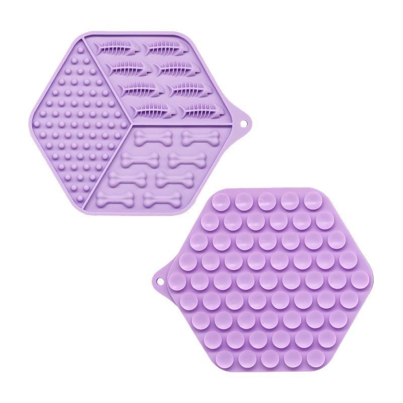 Silicone Square Shape Dog Slow Feeder Lick Mat with Suction Cup for Anxiety Relief and Calming Bathing Pets Bowls