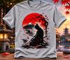 Samurai Warrior Mount Fuji Japanese Art T-Shirt, Vintage Unisex Tee