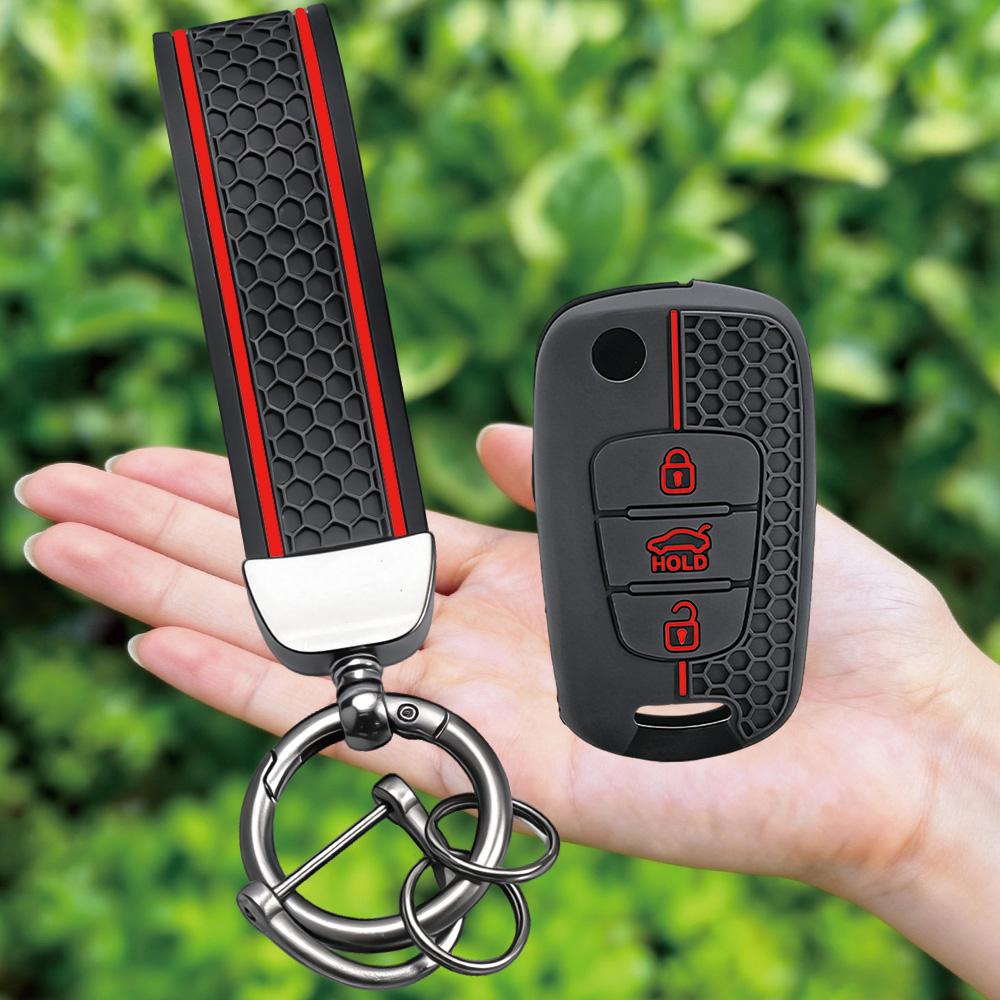 

Keychain Silicone Car Key Cover Flip Case For Kia RIO K2 K5 Sportage Sorento For Hyundai i20 i30 i35 iX20 iX35 Solaris Verna