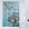 Watercolor Floral and Birds Floral Shower Curtain with Hooks - Waterproof and Minimalist Design for Bathroom Home Decor Curtain