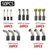 50Pcs Heavy-Duty Power Tool Carbon Brushes 5 Models with Metal Base Carbon Brush Replacement Kit Electric Motor Carbon Brushes