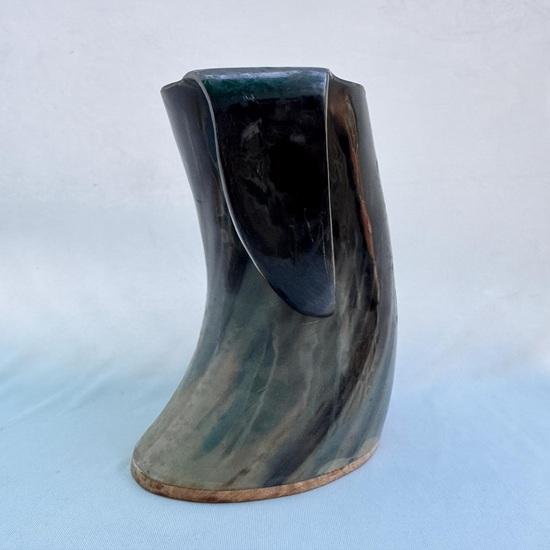 Handmade Viking Horn Mug, Genuine Natural Curved Tankard, Rustic Norse Bar Decor Gift