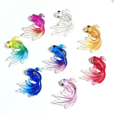 Beautiful Goldfish Acrylic Decoration Diy Jewelry Hair Accessories Earrings Decorative Scrapbook Accessories 8pcs/lot