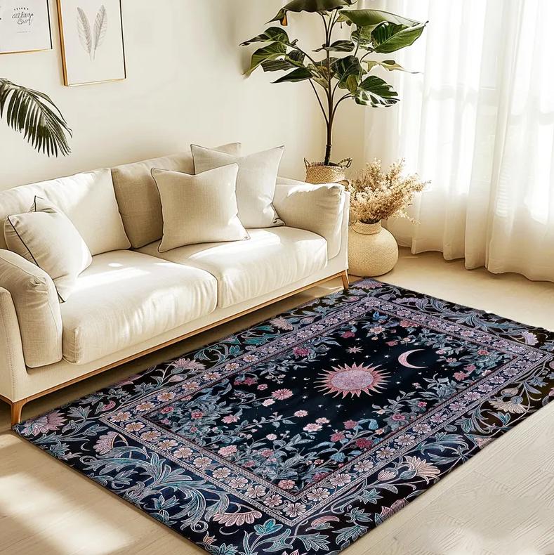 Moonlight Rug Mystic Rug Mystic Theme Rug Moon Phase Rug,Night Rug,Night Theme Rug Area Rug Custom Rug Home Decoration 1p40x60x1cm