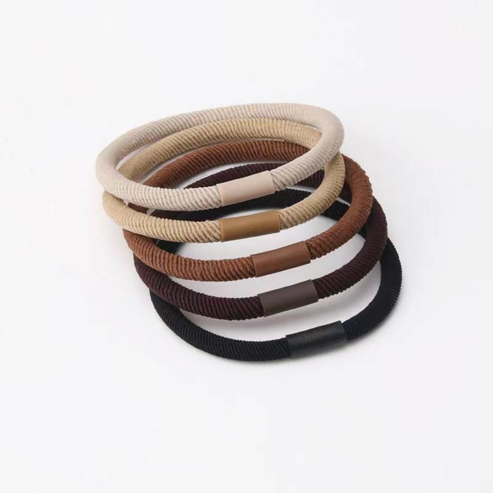 5pcs Twill High Elasticity Rubber Hair Bands Korean Simple Hair Rope Stretch Women Hair Ties Scrunchies Ponytail Holder