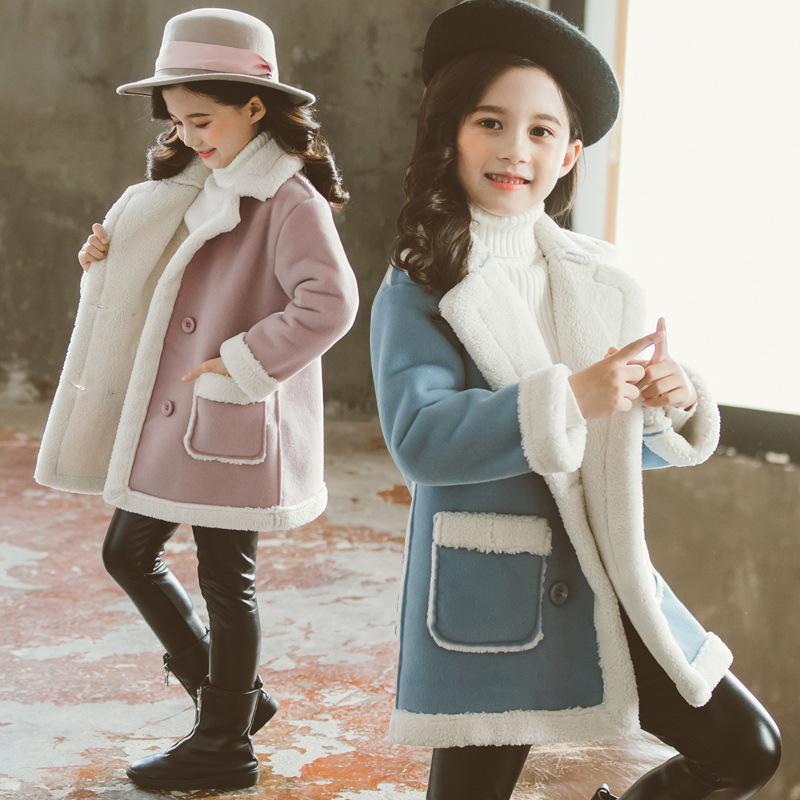 Children's Woolen Coat 2023 Winter Girls Fashion Woolen Coat