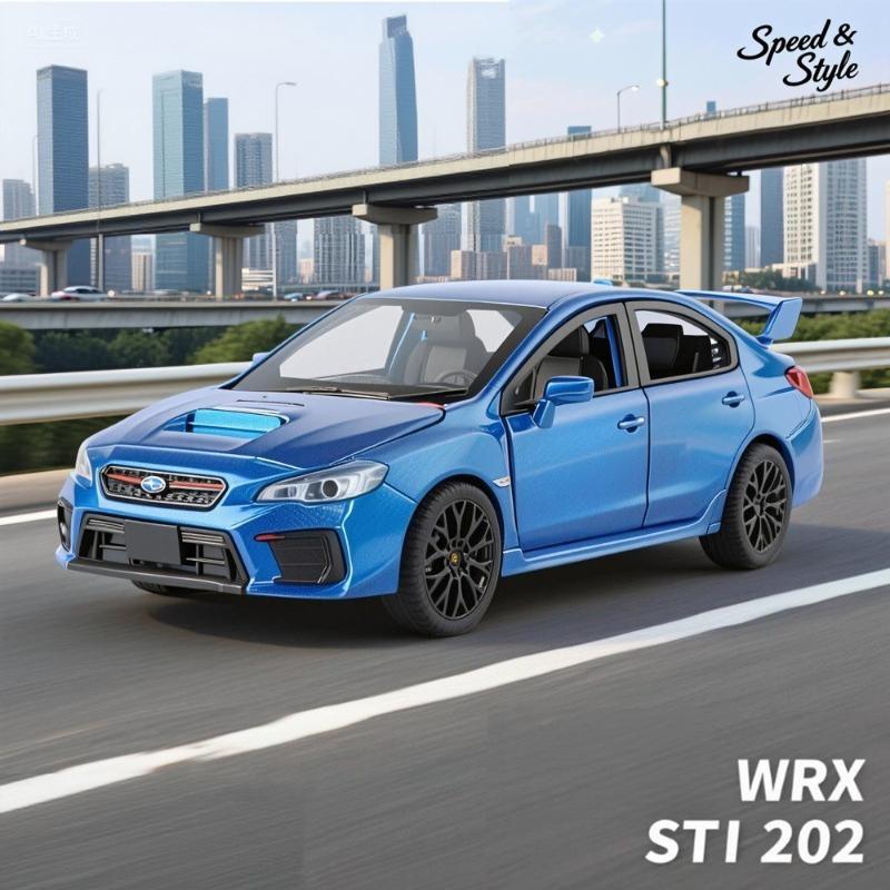 Simulation 1:30 Subaru WRX STI Rennwagen Modell Rückzug Sound Licht Legierung Diecast Jungen Kinderspielzeug Fahrzeug Geschenk Sammlung