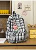 Schoolbag Clear Mint Ice Green Pattern Plaid Backpack Vitality Girl Student Commuter Leisure Daily Versatile School Bag
