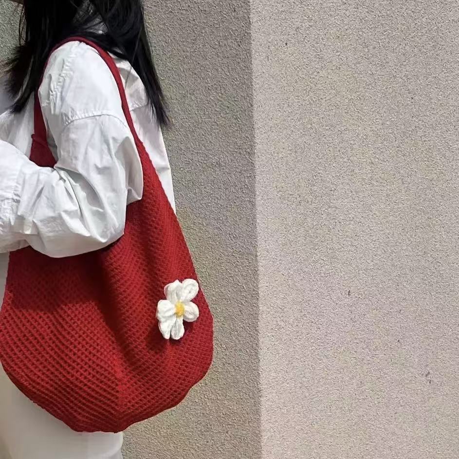Beach Vacation Straw Bag New Shoulder Bag Summer Straw Tote Bag Large Capacity Portable Woven Bag