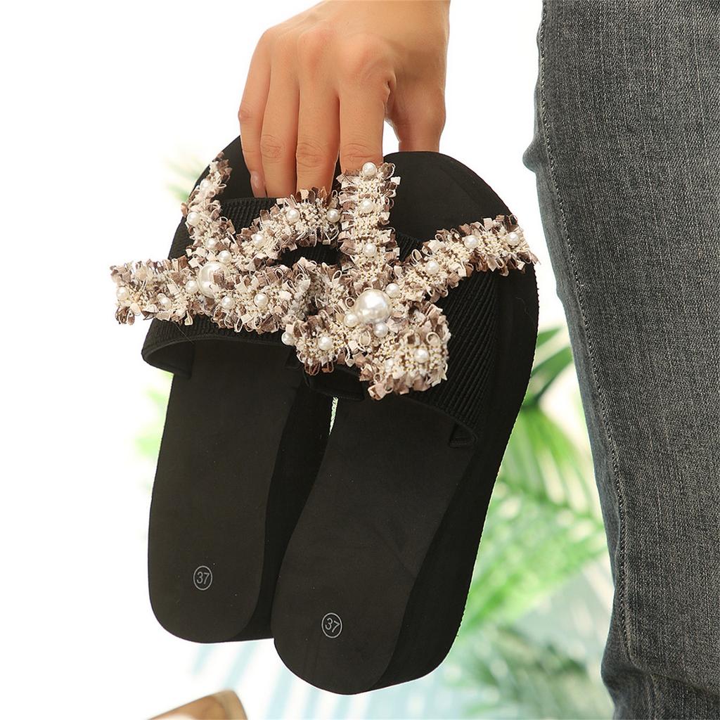 Women's Fashion Plus Size Wedge Slide Sandals with Bow Knot Decoration Platform Sole Casual Summer Footwear for Outdoor and Indoor Use