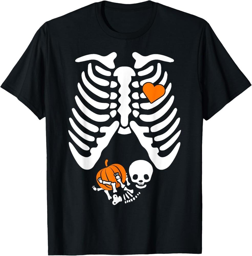 Women Skeleton Shirts, Pregnancy Announcement Mom Halloween T-Shirt Unisex T-Shirt XXXL