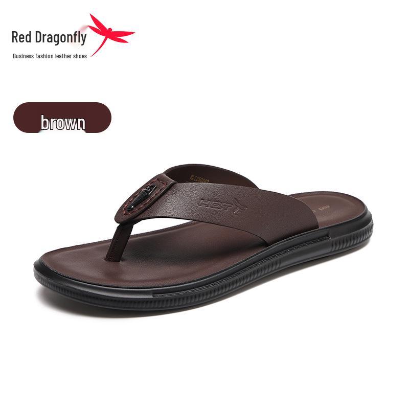Red Dragonfly Summer Men s Non-Slip Odor-Resistant Flip-Flops for Outdoor and Driving 41 коричневый