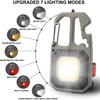 Keychain Work Light, Rechargeable Torch Led Super Bright with 7 Lights Modes With Screwdriver Bottle Opener for Outdoor Hiking