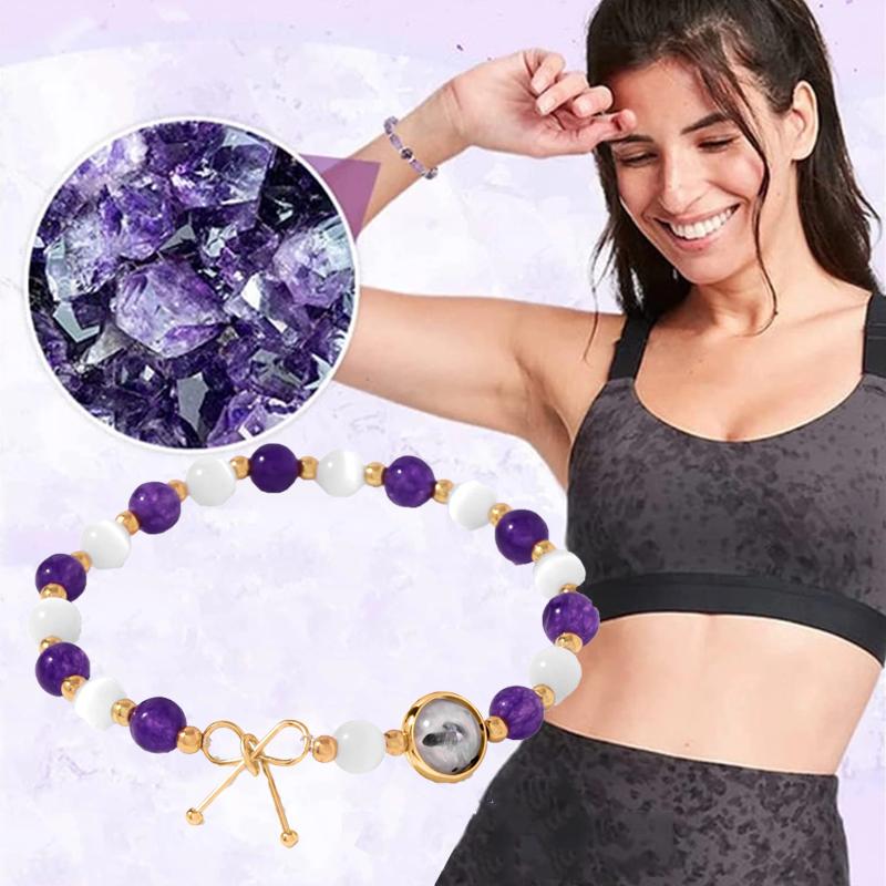 Bracciale In Pietre Naturali Per Yoga E Meditazione – Ametista, Occhio Di Tigre E Quarzo Rosa – Set Regalo Benessere