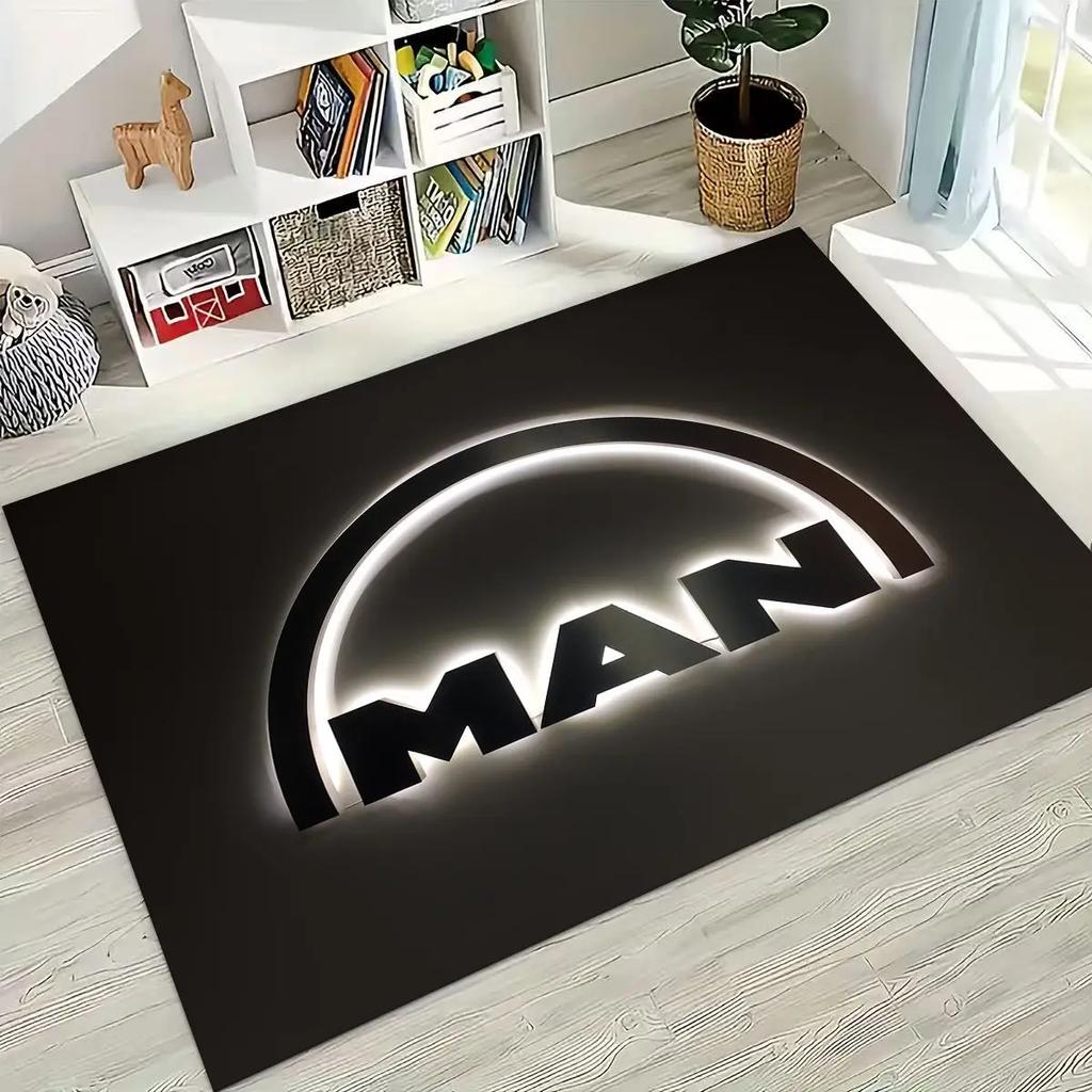 3D Man Truck Logo Motorcycle Carpet Rug for Bedroom Living Room Sofa Home Doormat Decor,Large Kids Play Non-slip Floor Mat