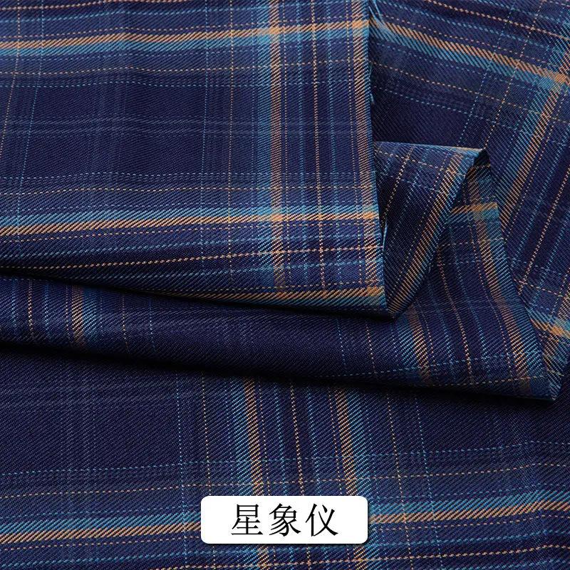 Summer Plaid Fabric Fine Opaque By The Meter for JK Uniform Clothes Dresses Hair Accessories DIY Sewing Cloth Textile Blue Green