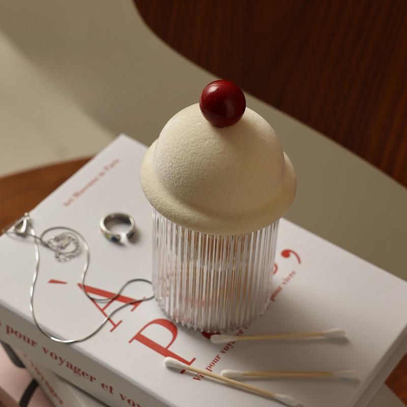 Restaurant Toothpick Box, Desktop Floss, Creative Cotton Swab Storage Box Makeup Remover Cotton Swab Jar with Lid