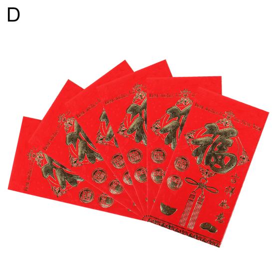 6 Stücke Chinesische Neue Umschläge Jahr Papier Rot Geld Paket Tasche Hochzeit Liefert