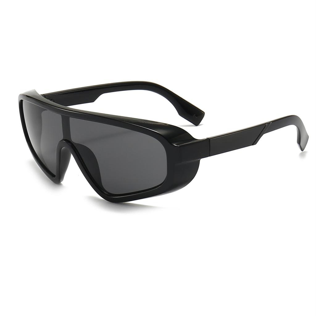 New Personality Colorful Sunglasses Trend Big Frame Sunglasses Women Retro Fashion One-Piece Windshield Sunglasses.