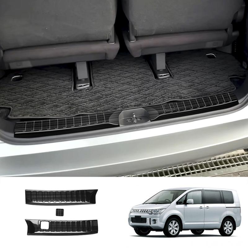 For Mitsubishi Delica D:5 D5 2024 stainless steel Built-in Rear Bumper Protector door Sill Trunk Tread Plate Accessories