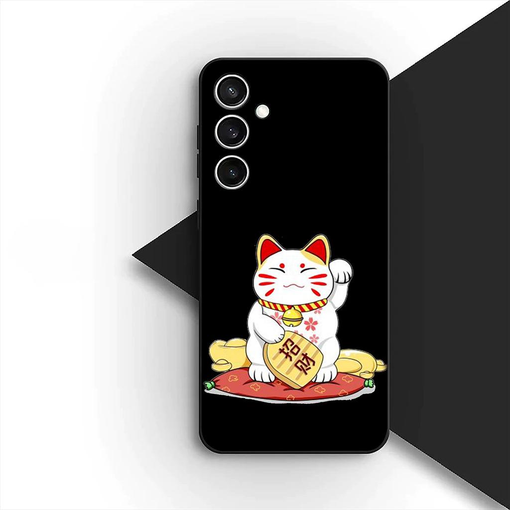 Protective Cover for Samsung Galaxy S20 S22 S21 FE Ultra Plus A07 A17 A15 A16 A25 A57 A37 Casing Phone Case Lucky Money Cat